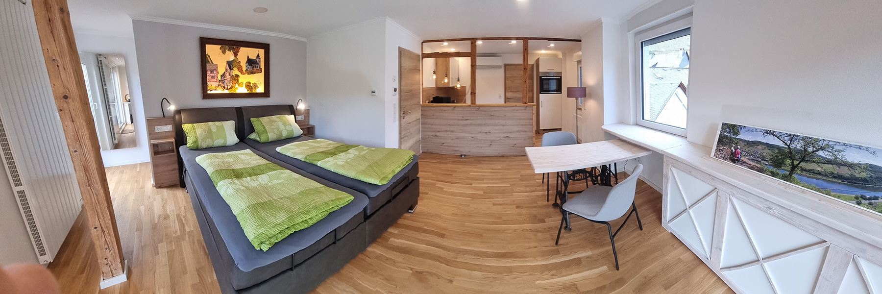 Panoramaaufnahme der Ferienwohnung